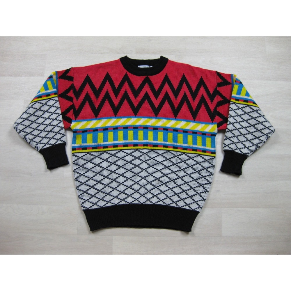 Vintage 80s Chateau Artsy Crewneck Sweater‎ Women's (M) Geometric New Wave